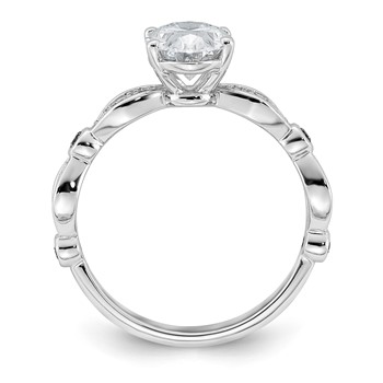 14kw 1 3/4ct Cert Oval Center Lab Grown Diamond VS+ F+ Comp Ring — alternate view