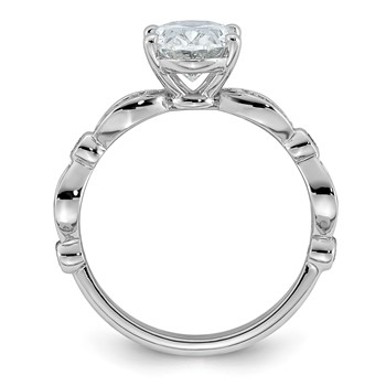 14kw 2 1/4ct Cert Oval Center Lab Grown Diamond VS+ F+ Comp Ring — alternate view