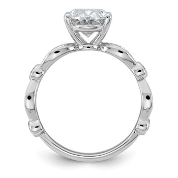 14kw 2 7/8ct Cert Oval Center Lab Grown Diamond VS+ F+ Comp Ring — alternate view