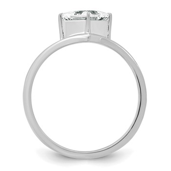 True Origin 14k White Gold 1 carat Lab Grown Diamond VS+ F+ Princess Solitaire Complete Ring — alternate view