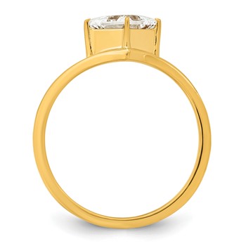 True Origin 14k Yellow Gold 1 carat Lab Grown Diamond VS+ F+ Princess Solitaire Complete Ring — alternate view
