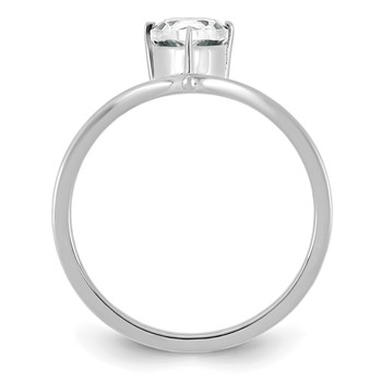 True Origin 14k White Gold 1 carat Lab Grown Diamond VS+ F+ Pear Solitaire Complete Ring — alternate view