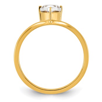 True Origin 14k Yellow Gold 1 carat Lab Grown Diamond VS+ F+ Pear Solitaire Complete Ring — alternate view