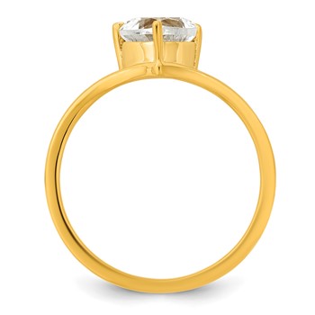 True Origin 14k Yellow Gold 1 carat Lab Grown Diamond VS+ F+ Heart Solitaire Complete Ring — alternate view