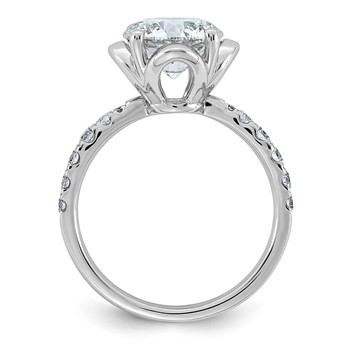 14kw 2 7/8ct Cert Round Center Lab Grown Dia VS+ F+ 4-Prong Comp Ring — alternate view