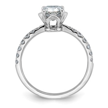 14kw 1 1/3ct Cert Cushion Center Lab Grown Dia VS+ F+ 4-Prong Comp Ring — alternate view