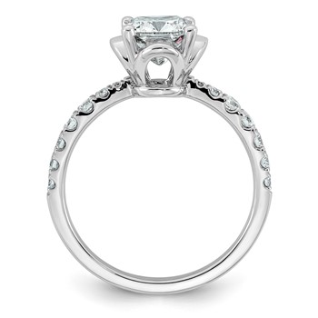 14kw 1 7/8ct Cert Cushion Center Lab Grown Dia VS+ F+ 4-Prong Comp Ring — alternate view