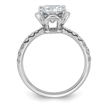 14kw 2 1/3ct Cert Cushion Center Lab Grown Dia VS+ F+ 4-Prong Comp Ring — alternate view