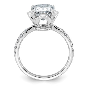 14kw 2 7/8ct Cert Cushion Center Lab Grown Dia VS+ F+ 4-Prong Comp Ring — alternate view