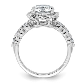 14kw 2 1/2ct Cert Round Center Lab Grown Dia VS+ F+ Floral Halo Comp Ring — alternate view