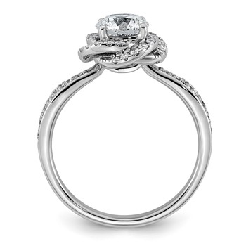 14kw 1 3/8ct Cert Round Center Lab Grown Dia VS+ F+ Swirl Halo Comp Ring — alternate view