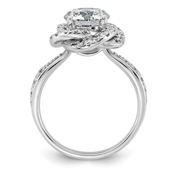 14kw 2 5/8ct Cert Round Center Lab Grown Dia VS+ F+ Swirl Halo Comp Ring — alternate view