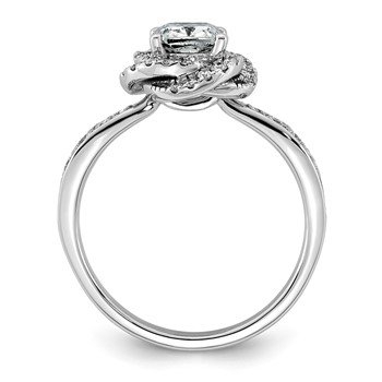 14kw 1 3/8ct Cert Cushion Center LabGrown Dia VS+ F+ Swirl Halo Comp Ring — alternate view