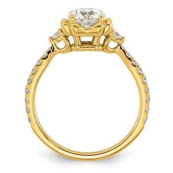 14ky 1 3/8ct Cert Round Center Lab Grown Dia VS+ F+ Comp Ring — alternate view