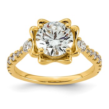 14ky 2 1/2ct Cert Round Center Lab Grown Dia VS+ F+ Comp Ring