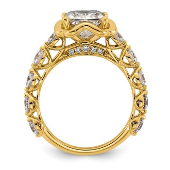 14ky 3 5/8ct Cert Princess Center Lab Grown Dia VS+ F+ Comp Ring — alternate view