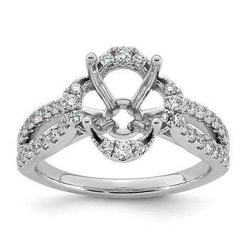 14kw 1/2ct Lab Grown Dia VS+ F+ Round Center Semi Eng Ring