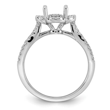 14kw 1/2ct Lab Grown Dia VS+ F+ Oval Center Semi Eng Ring — alternate view