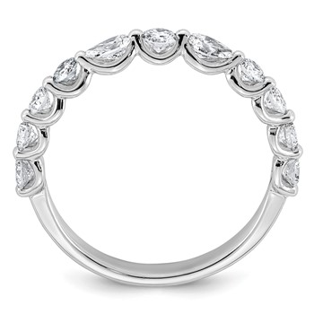 14kw 7/8ct Lab Grown Dia VS+ F+ Round & Pear Comp Wedding Band — alternate view