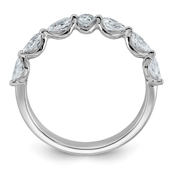 14kw 3/4ct Lab Grown Dia VS+ F+ Pear Shape Stones Comp Wedding Band — alternate view