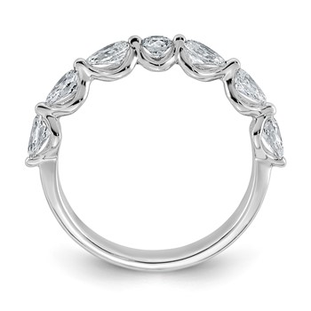 14kw 7/8ct Lab Grown Dia VS+ F+ Pear Shape Stones Comp Wedding Band — alternate view