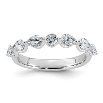 14kw 7/8ct Lab Grown Dia VS+ F+ Pear Shape Stones Comp Wedding Band