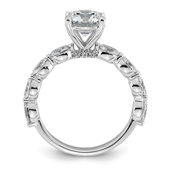 14k White Gold 2 5/8 carat Certified Lab Grown Diamond VS+ F+ Round Center with Oval Sides Complete Engagement Ring — alternate view