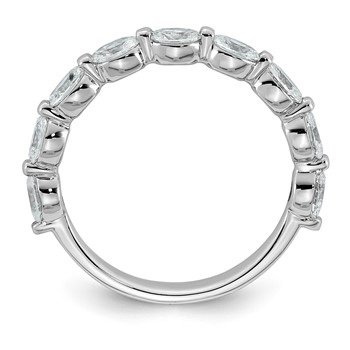 14kw 1 1/5ct Lab Grown Dia VS+ F+ Oval Shape Stones Comp Wedding Band — alternate view