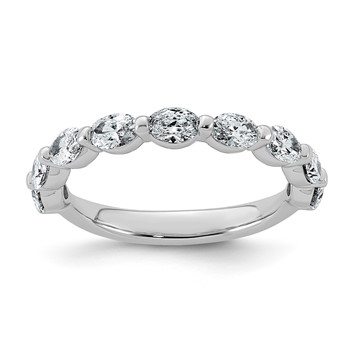 14kw 1 1/5ct Lab Grown Dia VS+ F+ Oval Shape Stones Comp Wedding Band