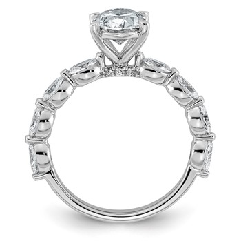 14kw 2 5/8ct Cert Oval Ctr Lab Grown Dia VS+ F+ w/ Oval Sides Comp. Ring — alternate view