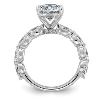 14kw 4 1/2ct Cert Oval Ctr Lab Grown Dia VS+ F+ w/ Oval Sides Comp Ring — alternate view