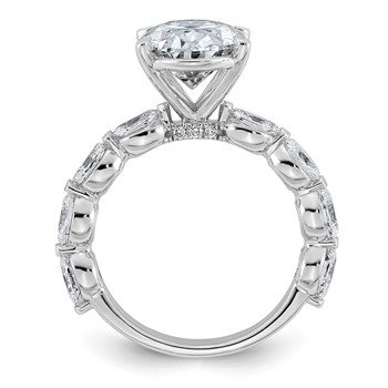 14kw 5 1/2ct Cert Oval Ctr Lab Grown Dia VS+ F+ w/ Oval Sides Comp Ring — alternate view