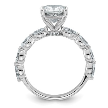 14kw 3ct Cert Cushion Ctr Lab Grown Dia VS+ F+ w/ Oval Sides Comp Ring — alternate view