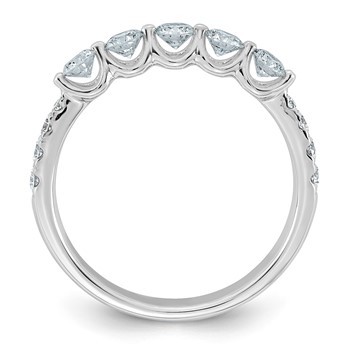 14kw 3/4ct Lab Grown Dia VS+ F+ Round Shape Stones Comp Wedding Band — alternate view