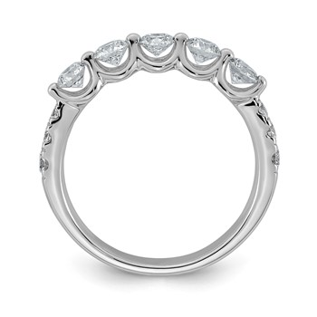 14kw 1ct Lab Grown Dia VS+ F+ Round Shape Stones Comp Wedding Band — alternate view