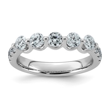 14kw 1ct Lab Grown Dia VS+ F+ Round Shape Stones Comp Wedding Band