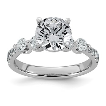 14kw 2 5/8ct Cert Rd Ctr Lab Grown Dia VS+ F+ w/ Round Sides Comp Ring