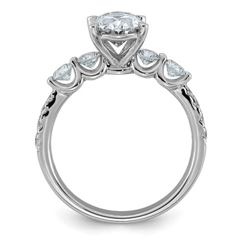 14kw 2 1/6ct Cert Oval Ctr Lab Grown Dia VS+ F+ w/ Round Sides Comp Ring — alternate view