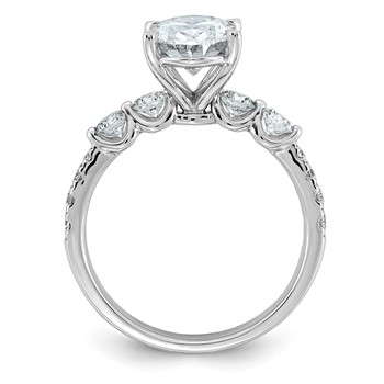 14kw 2 5/8ct Cert Oval Ctr Lab Grown Dia VS+ F+ w/ Round Sides Comp Ring — alternate view