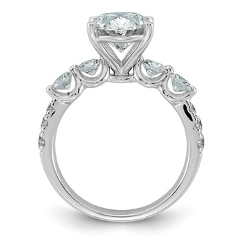 14kw 3 7/8ct Cert Oval Ctr Lab Grown Dia VS+ F+ w/ Round Sides Comp Ring — alternate view