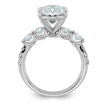 14kw 4 7/8ct Cert Oval Ctr Lab Grown Dia VS+ F+ w/ Round Sides Comp Ring — alternate view