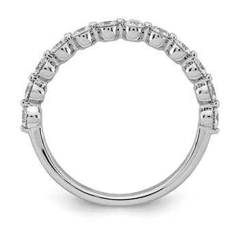 14kw 3/4ct Lab Grown Dia VS+ F+ Round Shape Stones Comp Wedding Band — alternate view