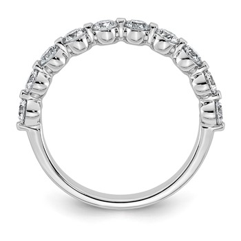 14kw 1ct Lab Grown Dia VS+ F+ Round Shape Stones Comp Wedding Band — alternate view