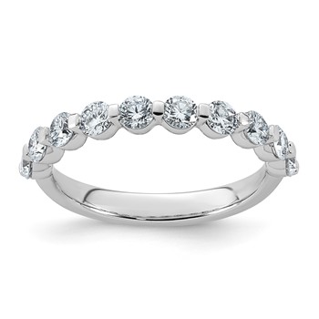 14kw 1ct Lab Grown Dia VS+ F+ Round Shape Stones Comp Wedding Band