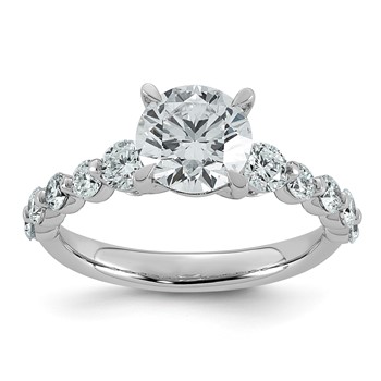 14kw 2 1/3ct Cert Rd Ctr Lab Grown Dia VS+ F+ w/ Round Sides Comp Ring