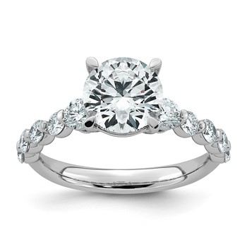 14kw 2 3/4ct Cert Rd Ctr Lab Grown Dia VS+ F+ w/ Round Sides Comp Ring