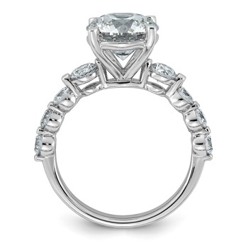 14kw 4ct Certified Rd Ctr Lab Grown Dia VS+ F+ w/ Round Sides Comp Ring — alternate view