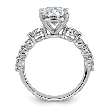 14kw 4ct Cert Oval Ctr Lab Grown Dia VS+ F+ w/ Round Sides Comp Ring — alternate view