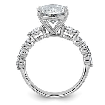 14kw 5ct Cert Oval Ctr Lab Grown Dia VS+ F+ w/ Round Sides Comp Ring — alternate view