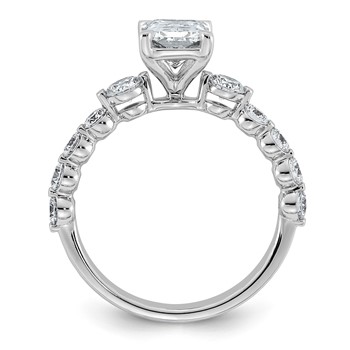 14kw 2 1/3ct Cert Radiant LabGrown Dia VS+ F+ w/ Round Sides Comp Ring — alternate view